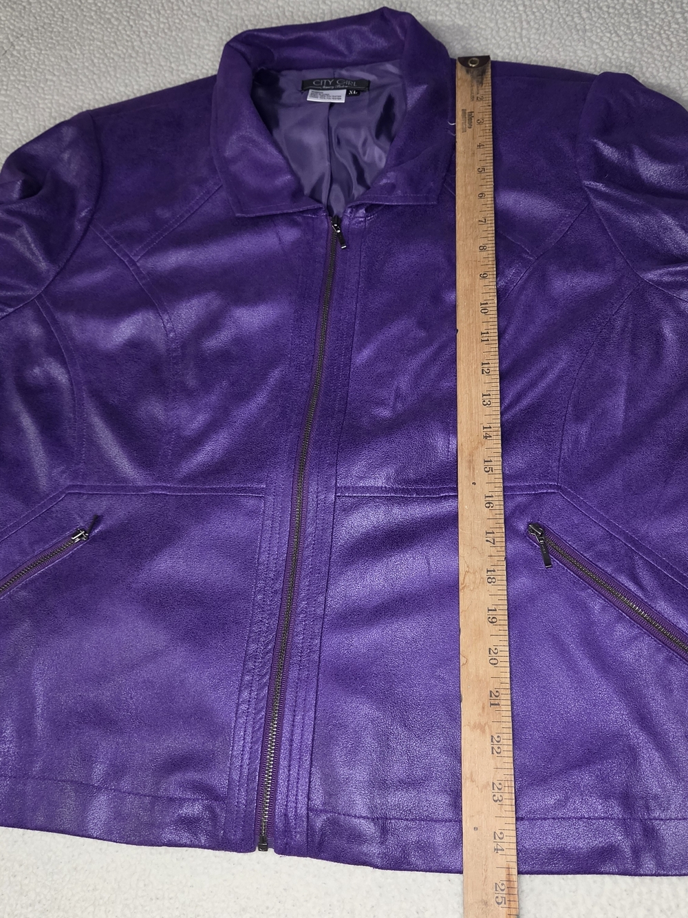 Nancy Bolen City Girl Purple Women's Zip-Front Jacket Size XL - Picture 8 of 9